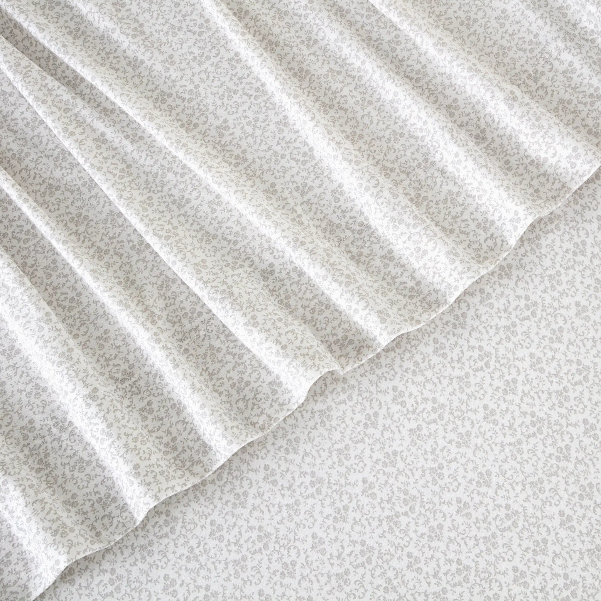 Close-up of gray fabric with a textured pattern