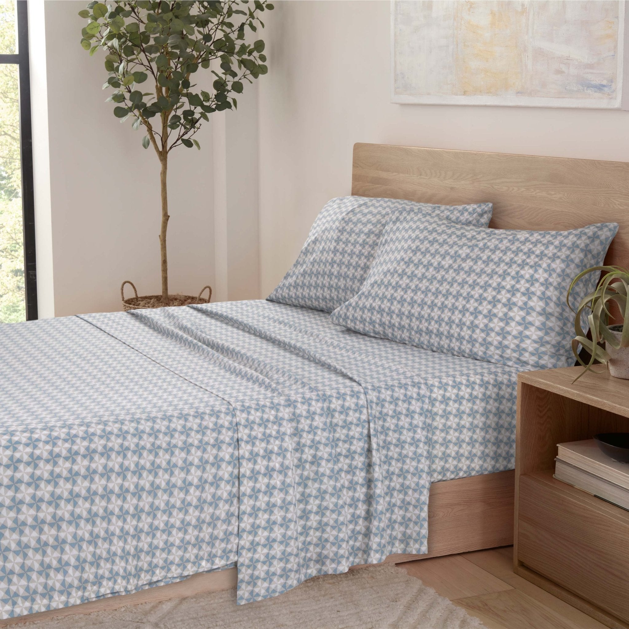 Vellux Noma Heathered Soft Blue Sheet Set