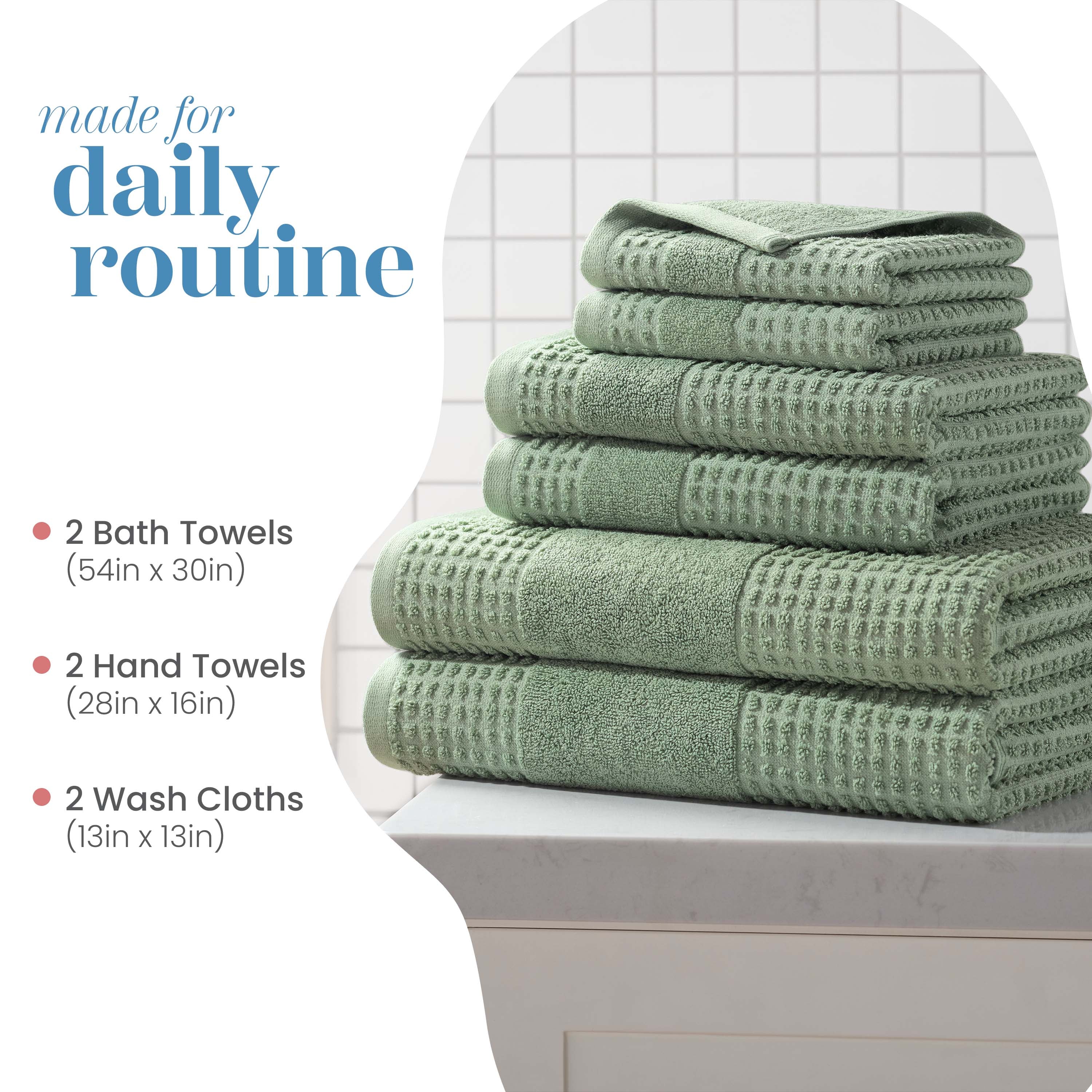 Martex Expression Air Sculpted 100% Cotton 6-Piece Towel Set
