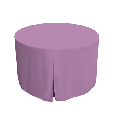 Round table cover in a solid lavender color, designed for a 48-inch table with a draped edge.