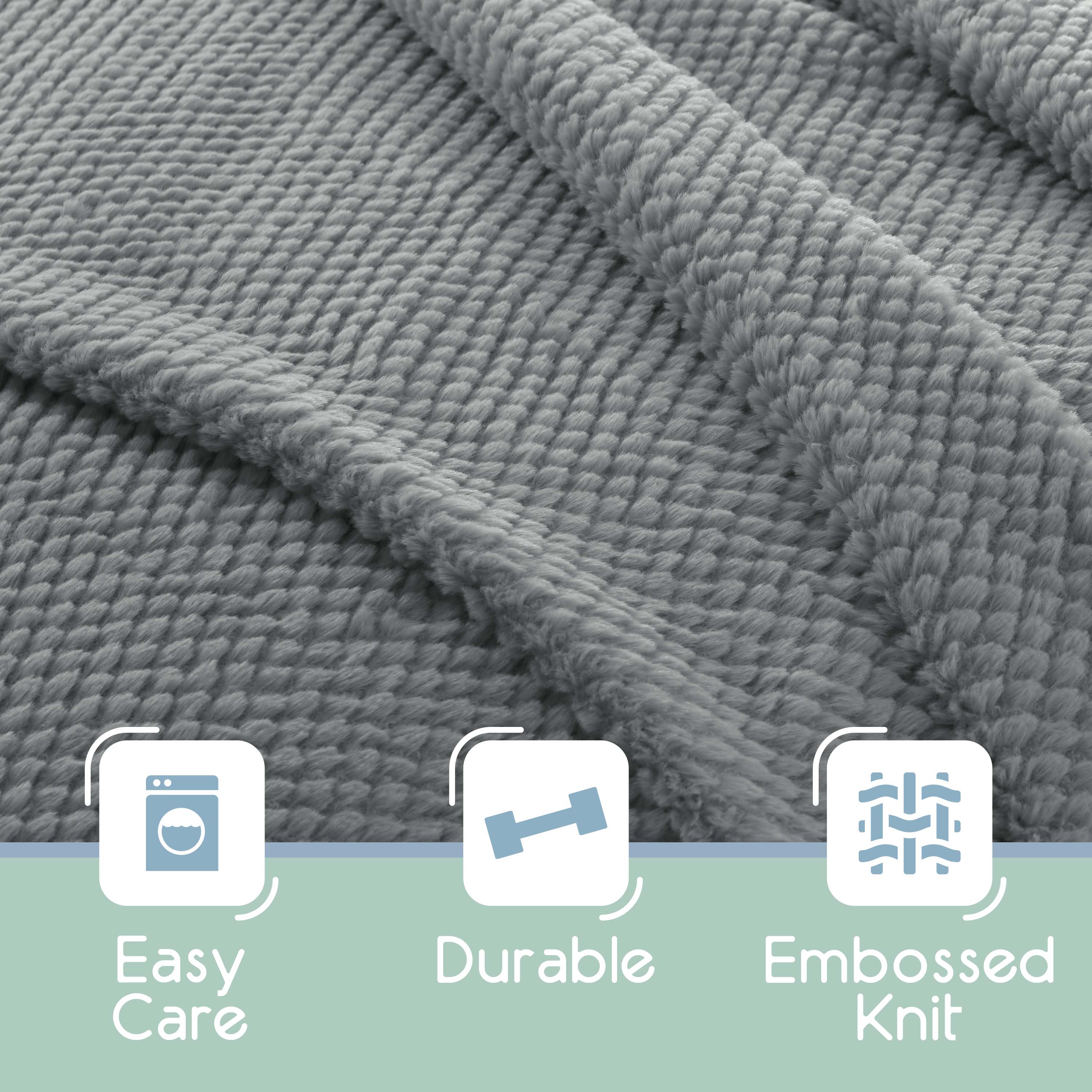 Vellux Plush Texture Embossed Knit Blanket