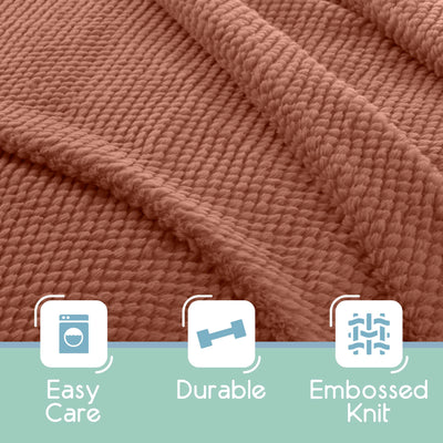 Vellux Plush Texture Embossed Knit Blanket