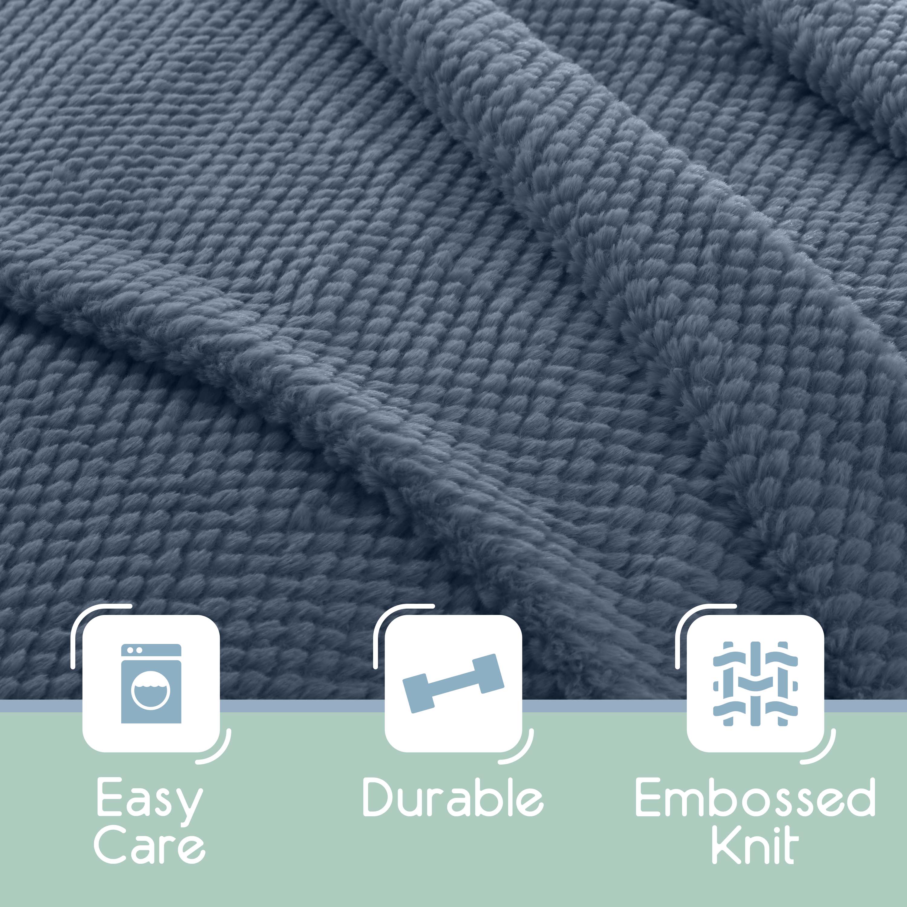 Vellux Plush Texture Embossed Knit Blanket