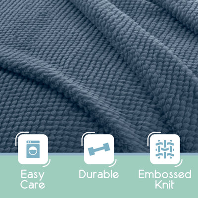 Vellux Plush Texture Embossed Knit Blanket