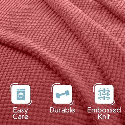 Vellux Plush Texture Embossed Knit Blanket
