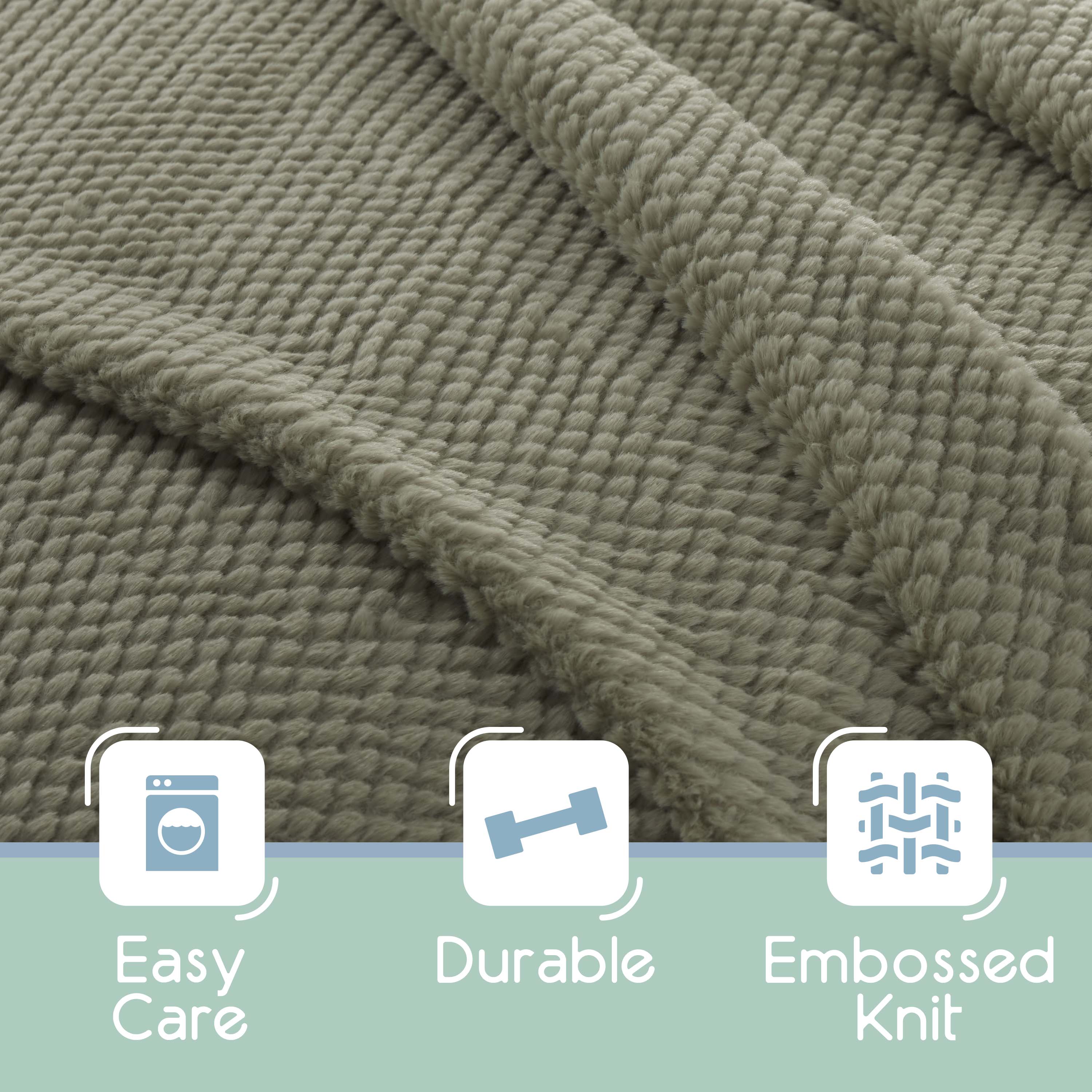 Vellux Plush Texture Embossed Knit Blanket