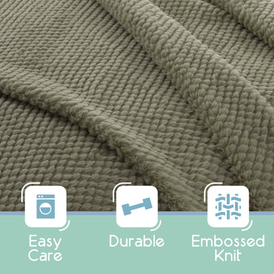 Vellux Plush Texture Embossed Knit Blanket