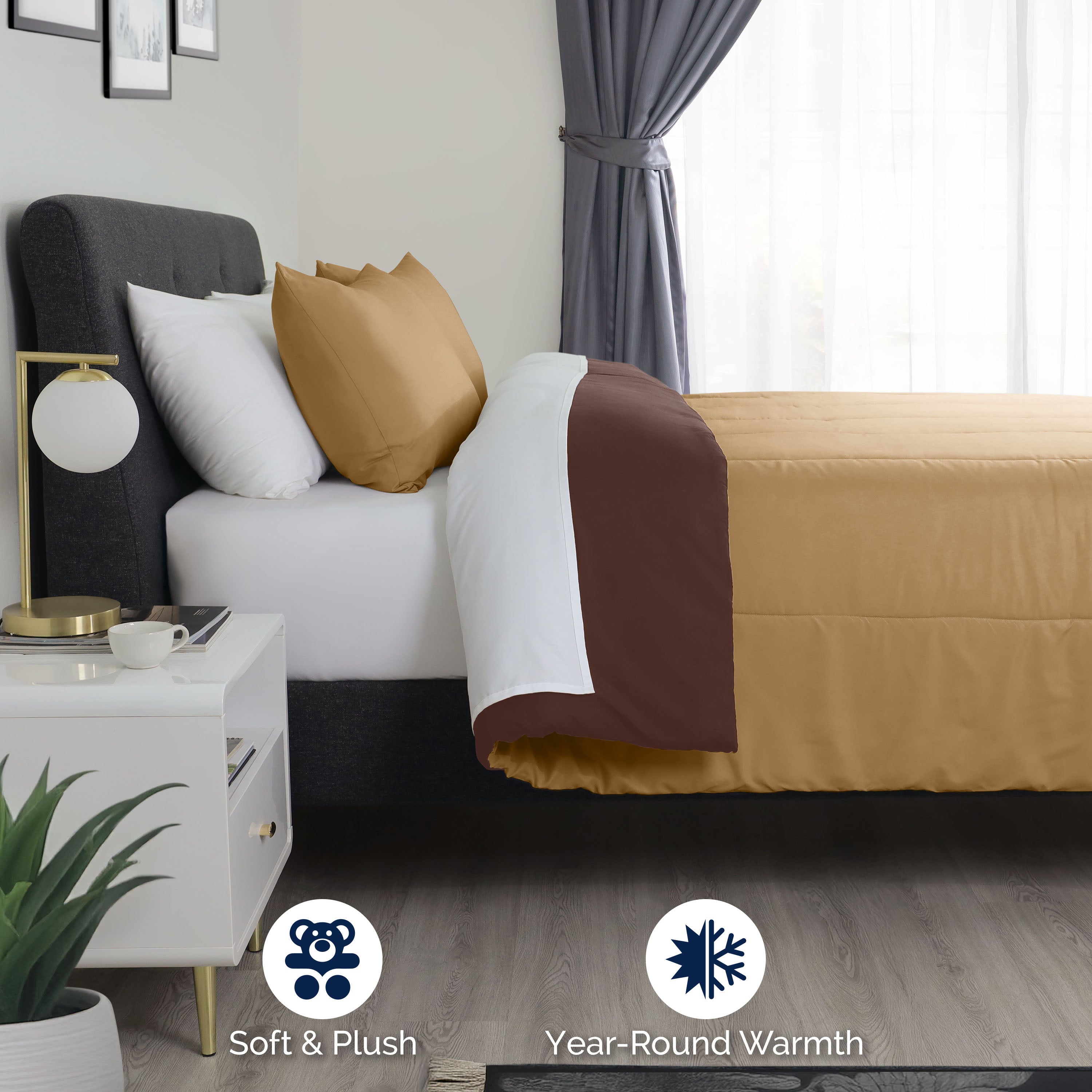 Martex Reversible Soft Brushed Comforter Set