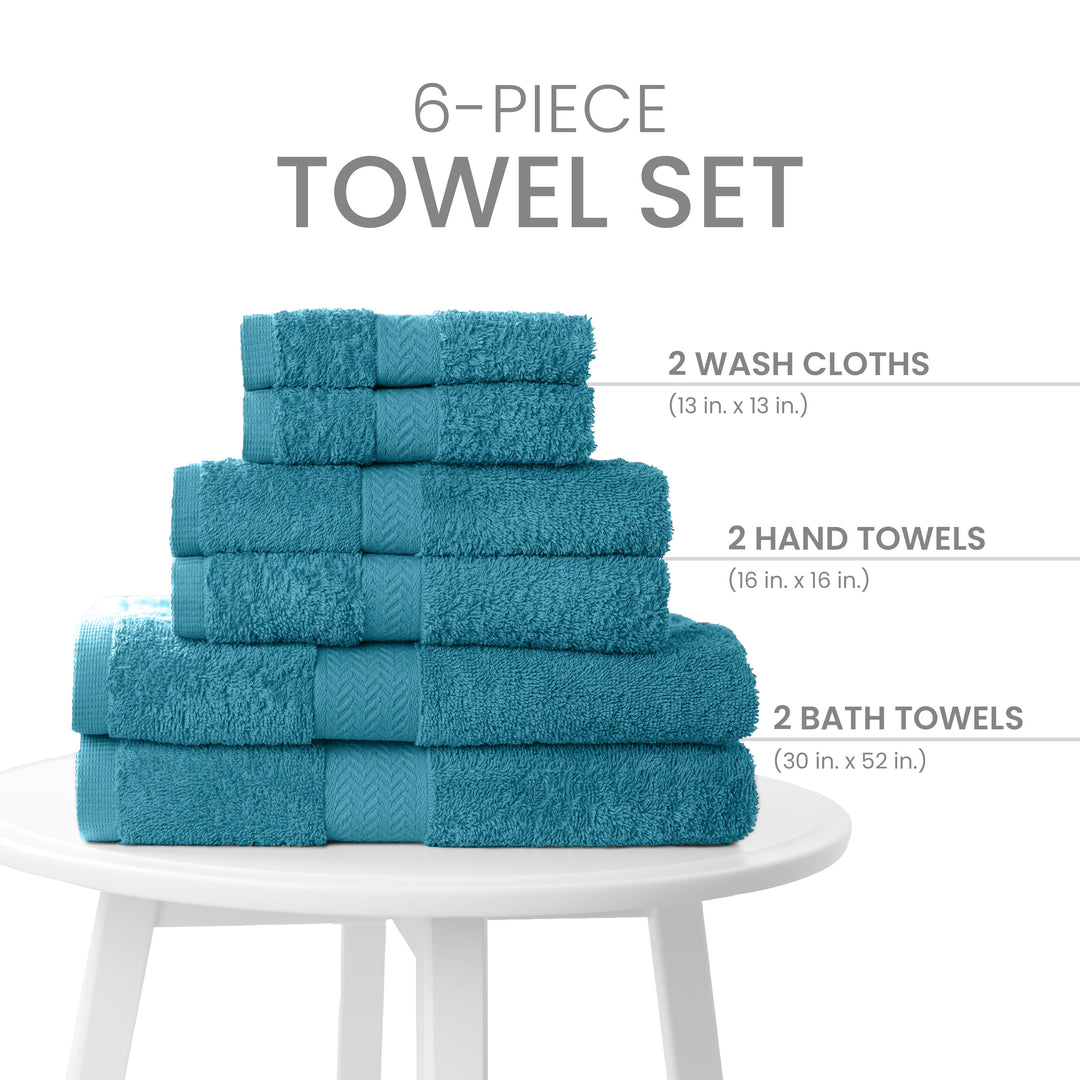 Martex Love Towel Supima Cotton 6 Piece Towel SET Asst Colors buy NEW