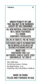 Made by WestPoint Home. Cover: 100% Cotton. Fill: 95% Duck Feathers and 5% Down Fill. See Dimensions for sizes. Made in China. Finished in USA.