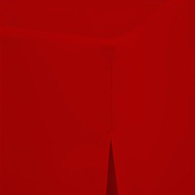 Red table cover with a smooth texture, designed for a 60-inch round table.