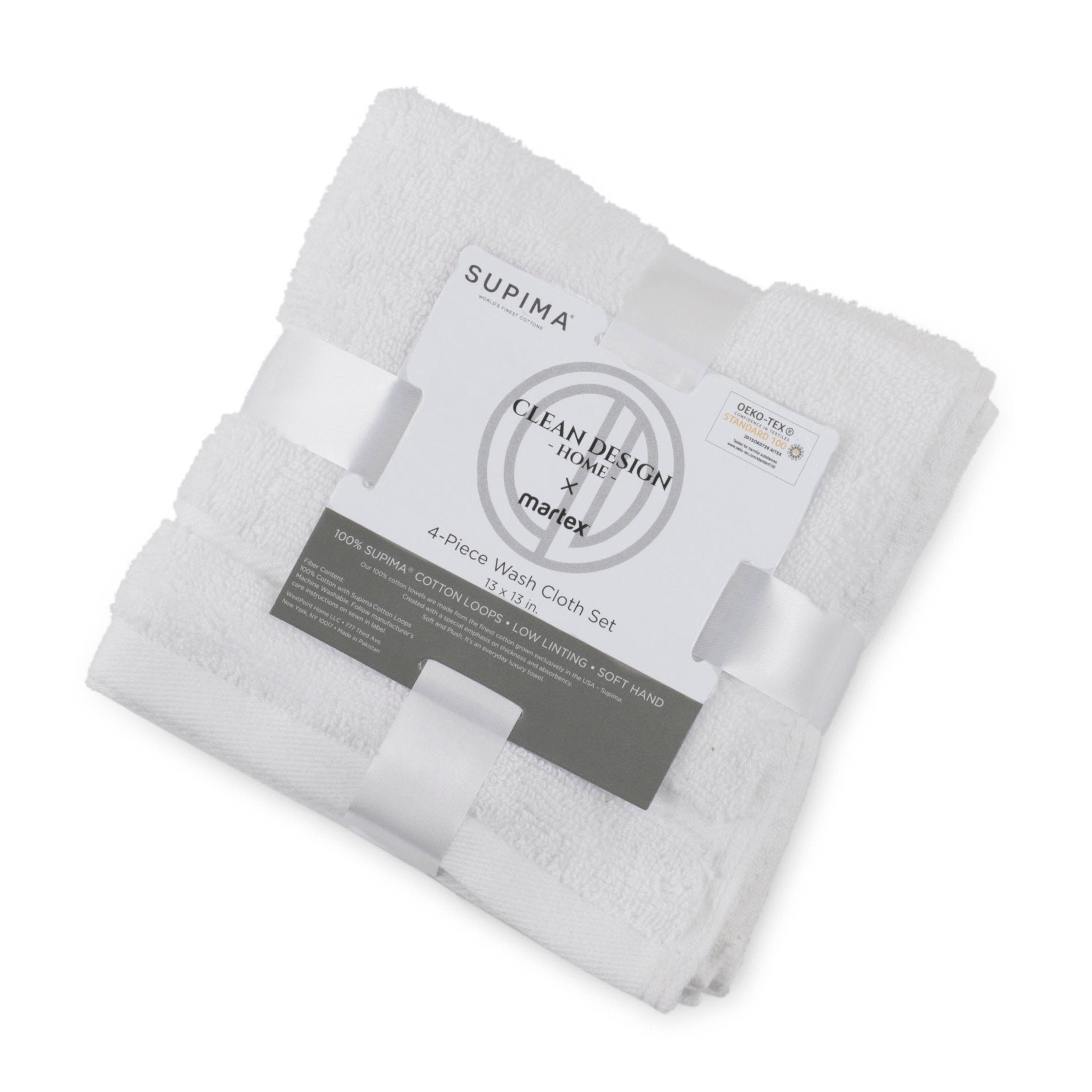 Clean Design Home 100% Cotton 600 GSM 4-Piece Wash Cloth Set