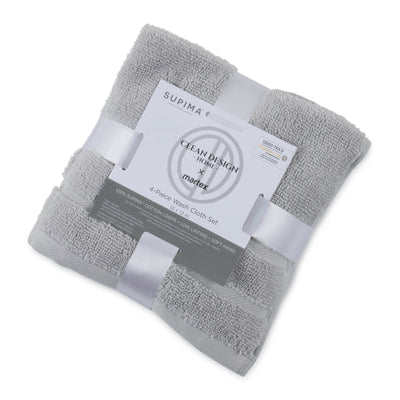 Clean Design Home 100% Cotton 600 GSM 4-Piece Wash Cloth Set