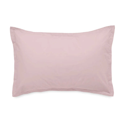 A pink pillow sham shown flat against a solid white background.
