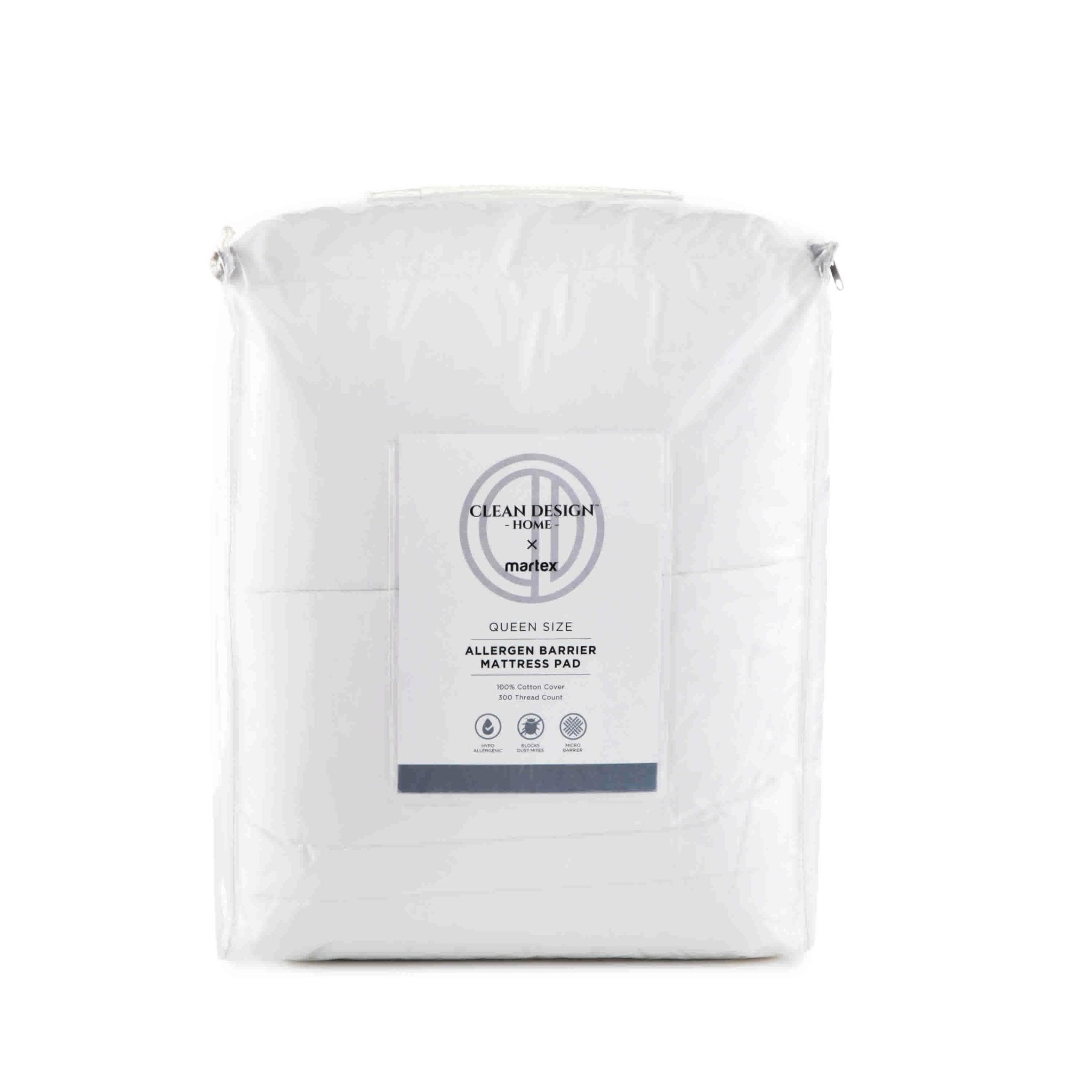 Clean Design Home Allergen-Barrier 300 Thread Count 100% Cotton Mattress Pad