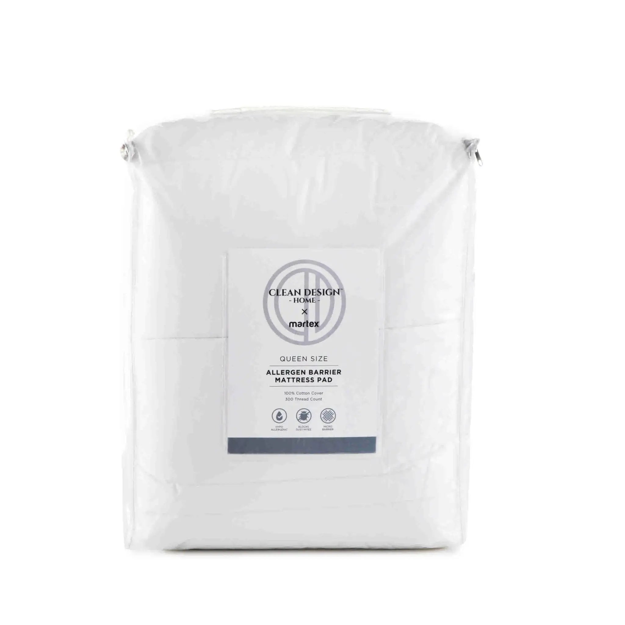 Clean Design Home Allergen-Barrier 300 Thread Count 100% Cotton Mattress Pad