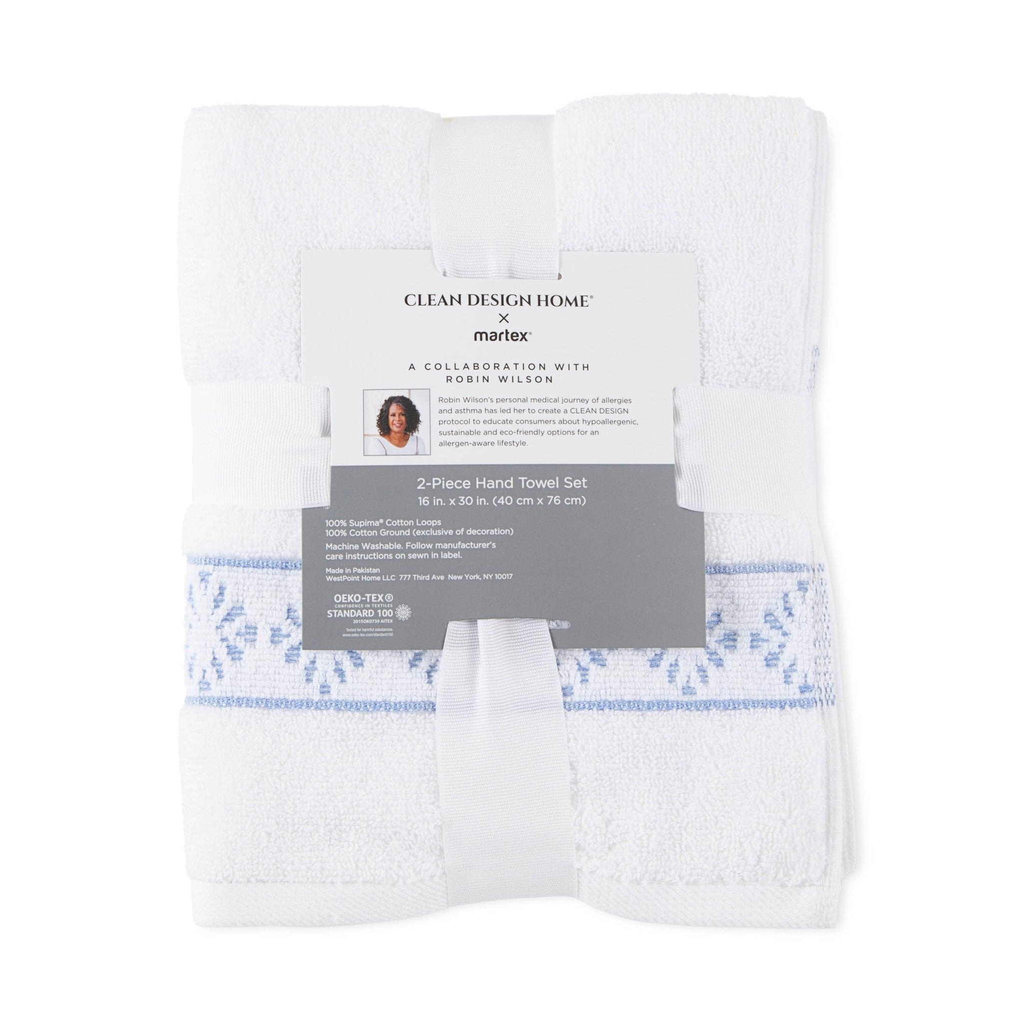 Clean Design Home Anti-Allergen Savoy 100% Supima Cotton 600 GSM Towel Set