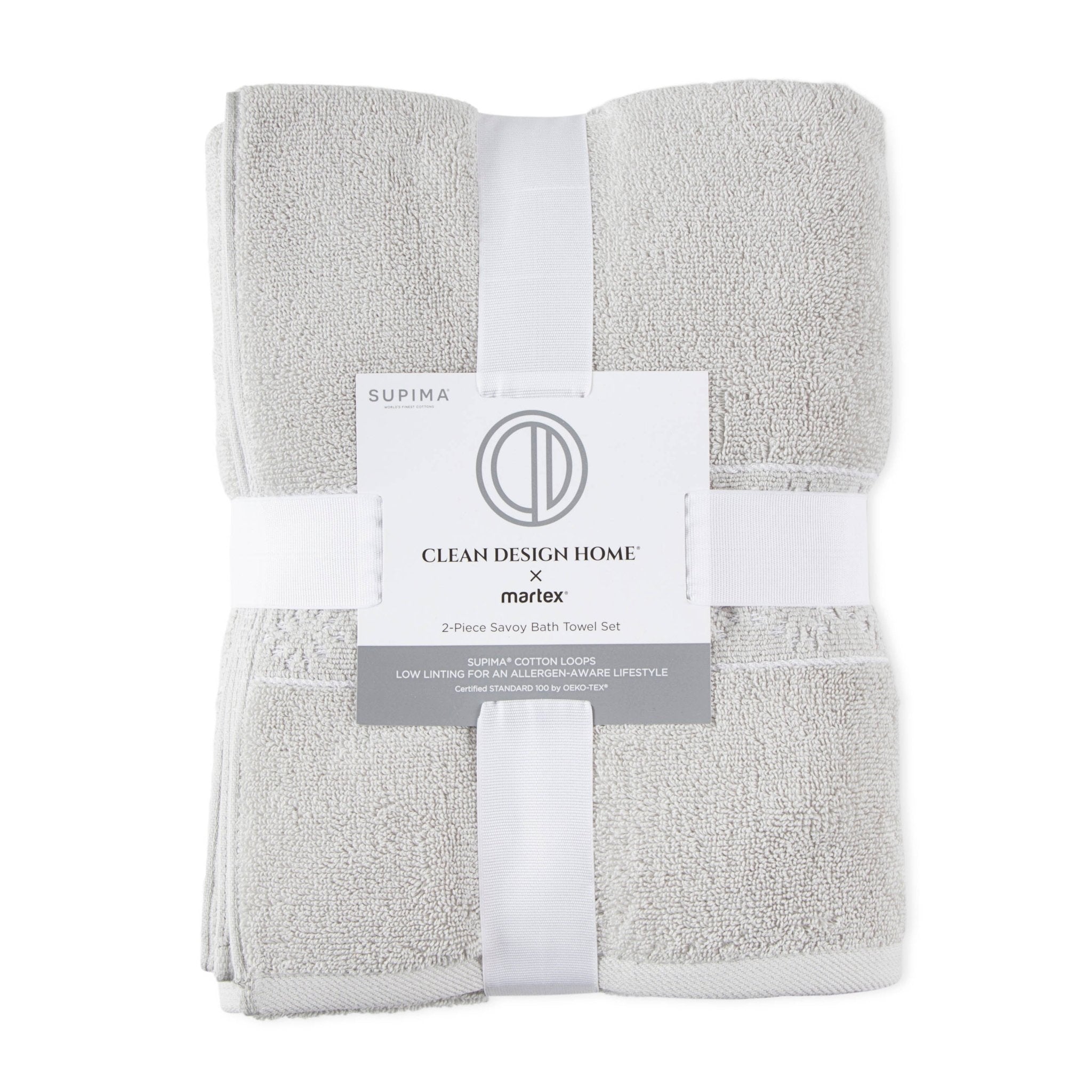 Clean Design Home Anti-Allergen Savoy 100% Supima Cotton 600 GSM Towel Set