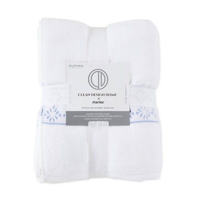 Clean Design Home Anti-Allergen Savoy 100% Supima Cotton 600 GSM Towel Set