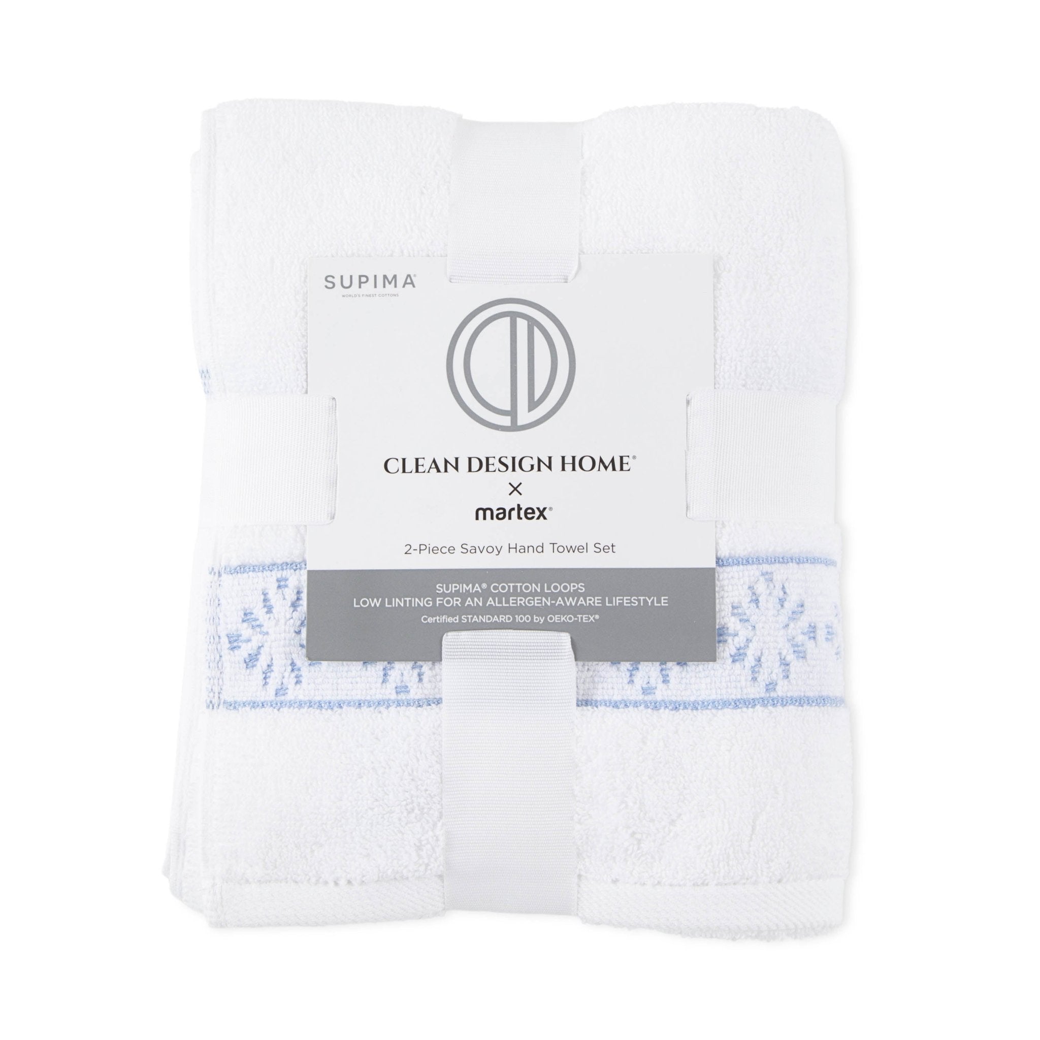 Clean Design Home Anti-Allergen Savoy 100% Supima Cotton 600 GSM Towel Set