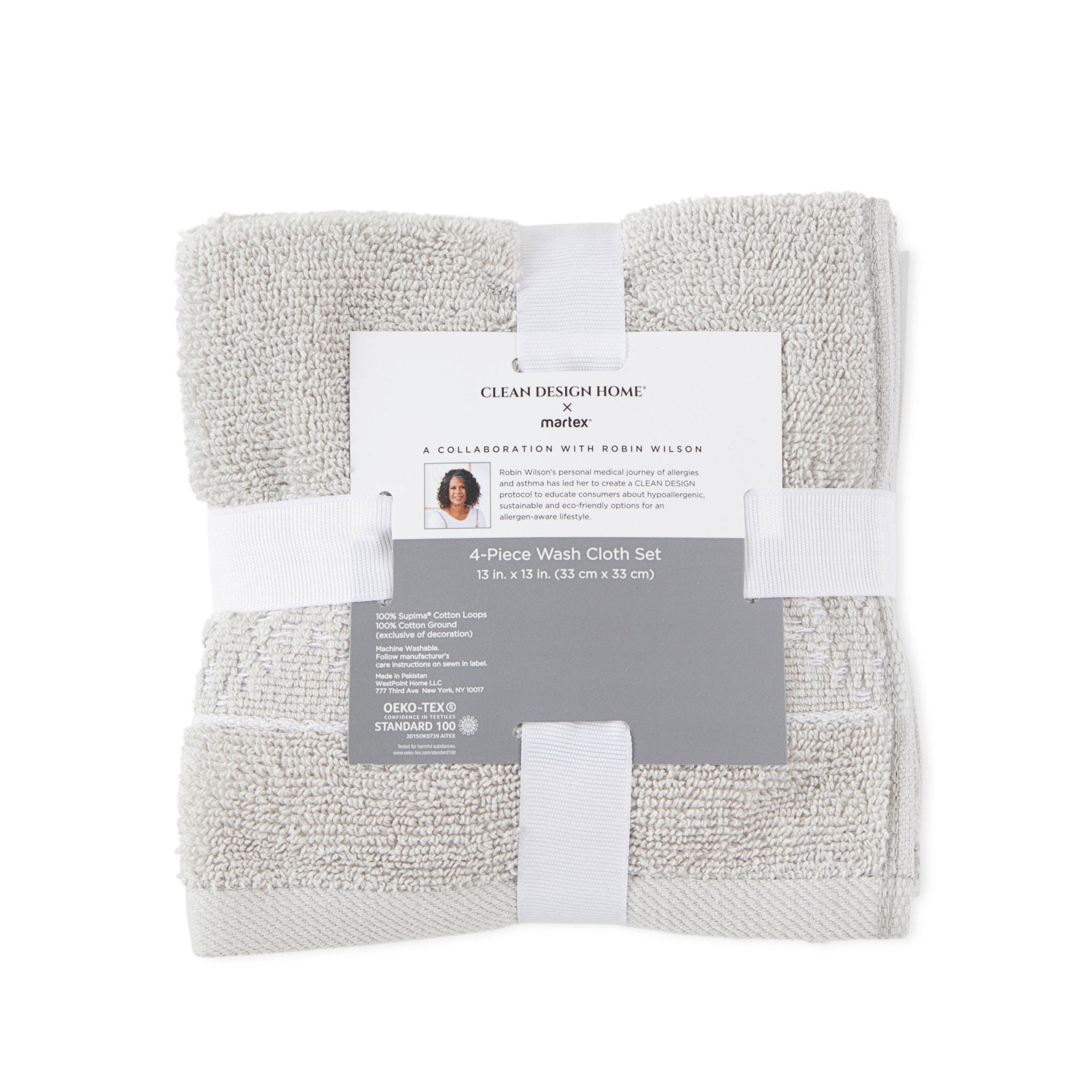 Clean Design Home Anti-Allergen Savoy 100% Supima Cotton 600 GSM Towel Set