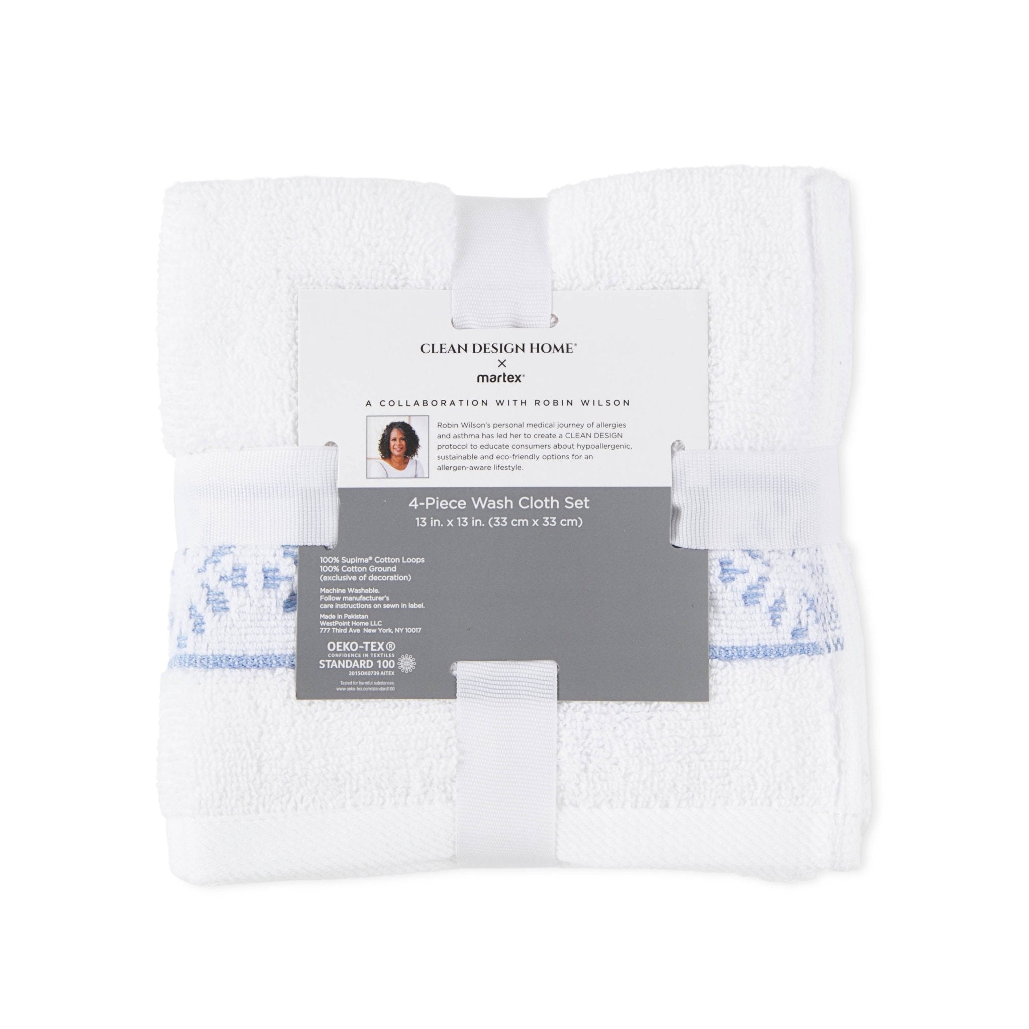Clean Design Home Anti-Allergen Savoy 100% Supima Cotton 600 GSM Towel Set