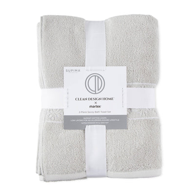 Clean Design Home Anti-Allergen Savoy 100% Supima Cotton 600 GSM Towel Set