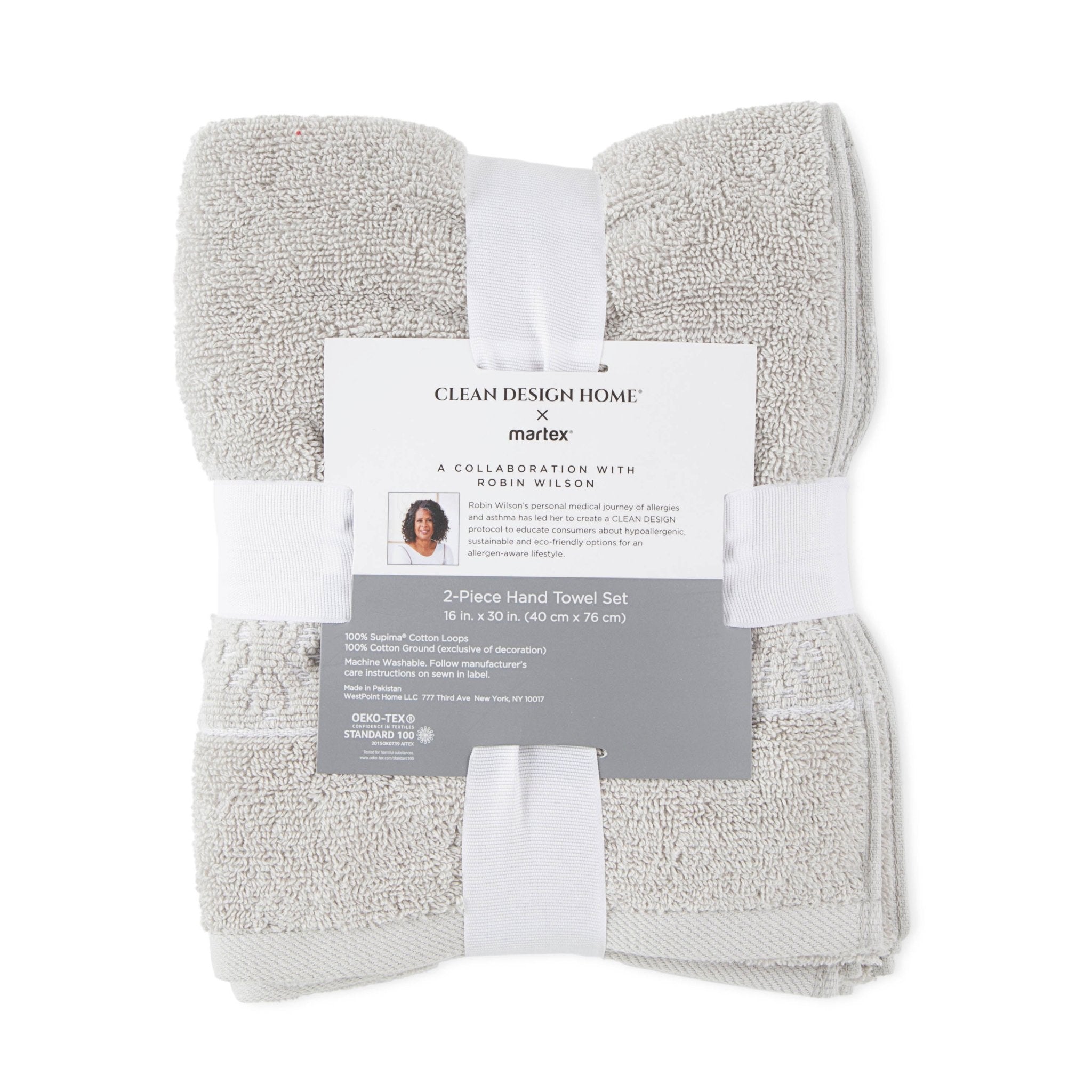 Clean Design Home Anti-Allergen Savoy 100% Supima Cotton 600 GSM Towel Set