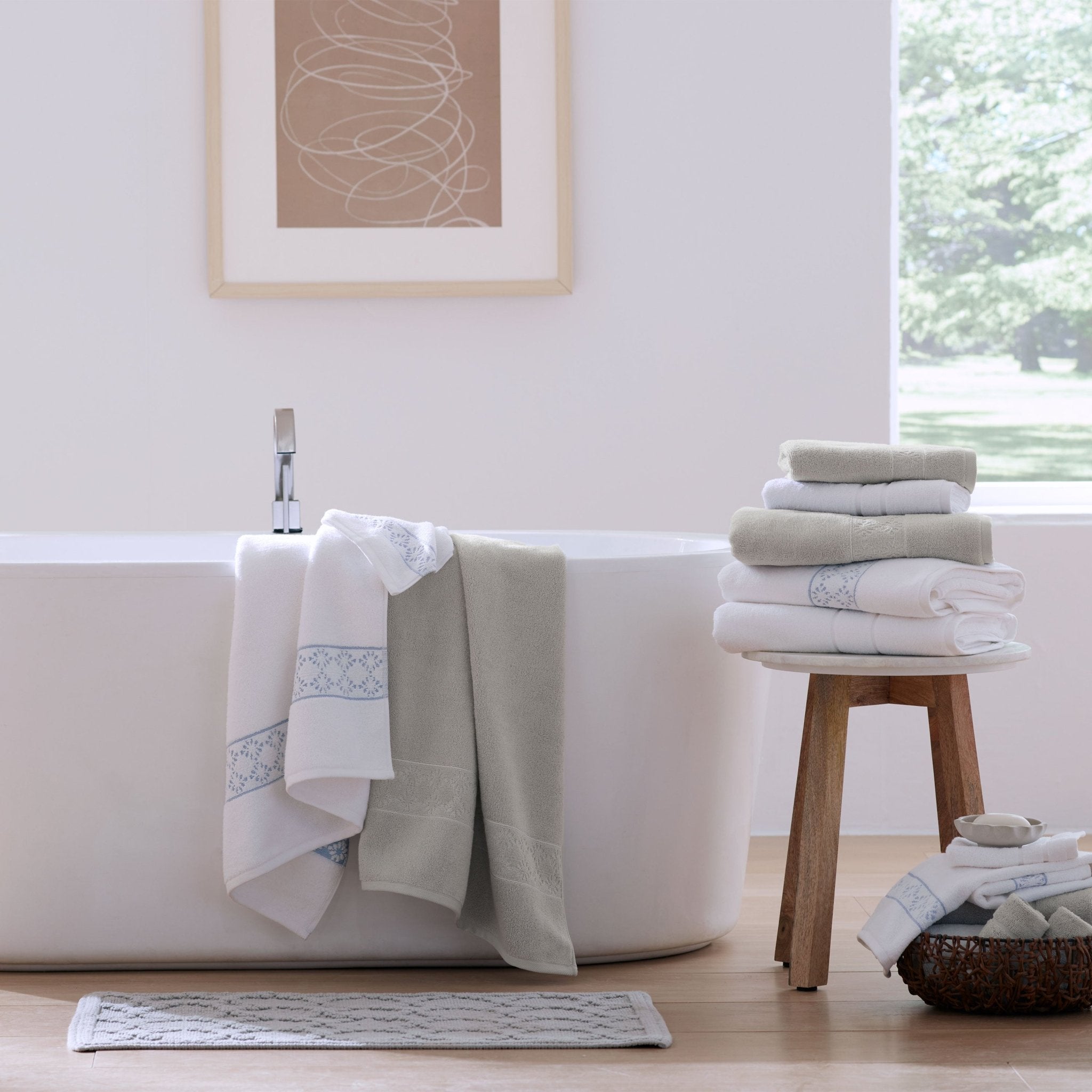 Clean Design Home Anti-Allergen Savoy 100% Supima Cotton 600 GSM Towel Set