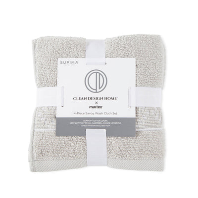 Clean Design Home Anti-Allergen Savoy 100% Supima Cotton 600 GSM Towel Set