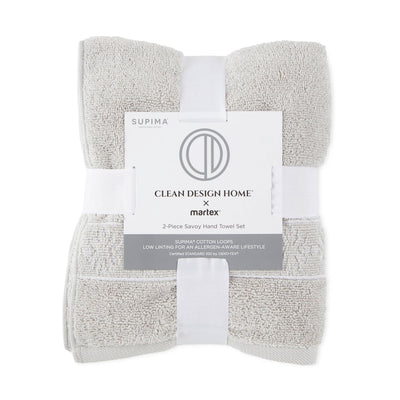 Clean Design Home Anti-Allergen Savoy 100% Supima Cotton 600 GSM Towel Set