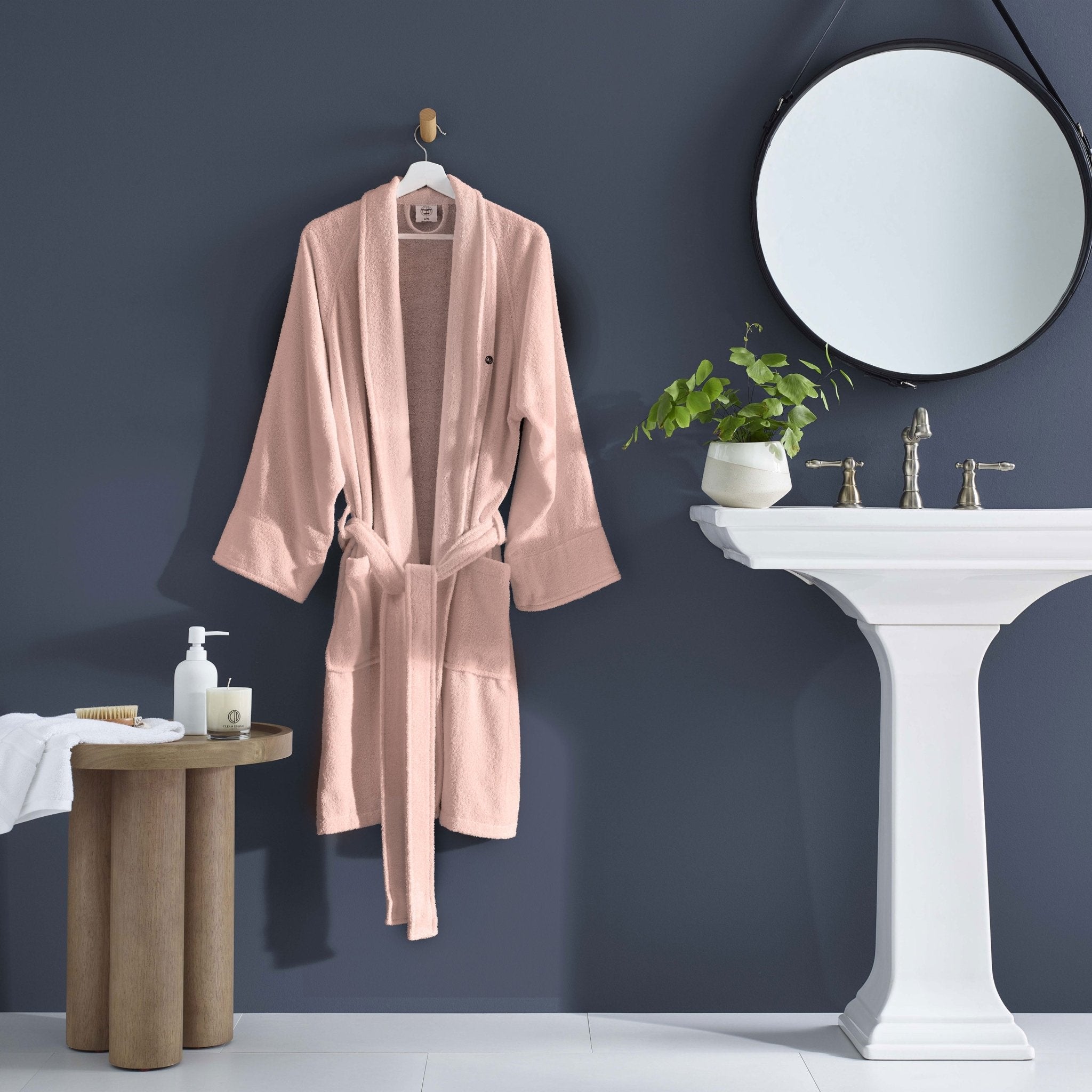 Clean Design Home Low Lint Terry Super Soft 100% Cotton Bath Robe