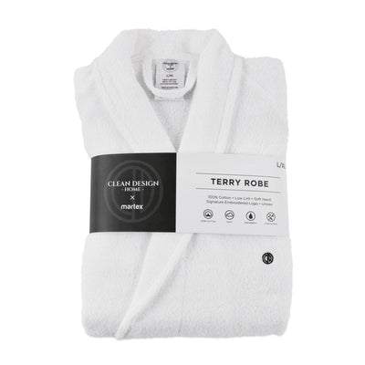Clean Design Home Low Lint Terry Super Soft 100% Cotton Bath Robe