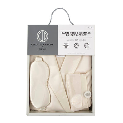 Clean Design Home Soft Satin Robe and Eyemask Gift Set