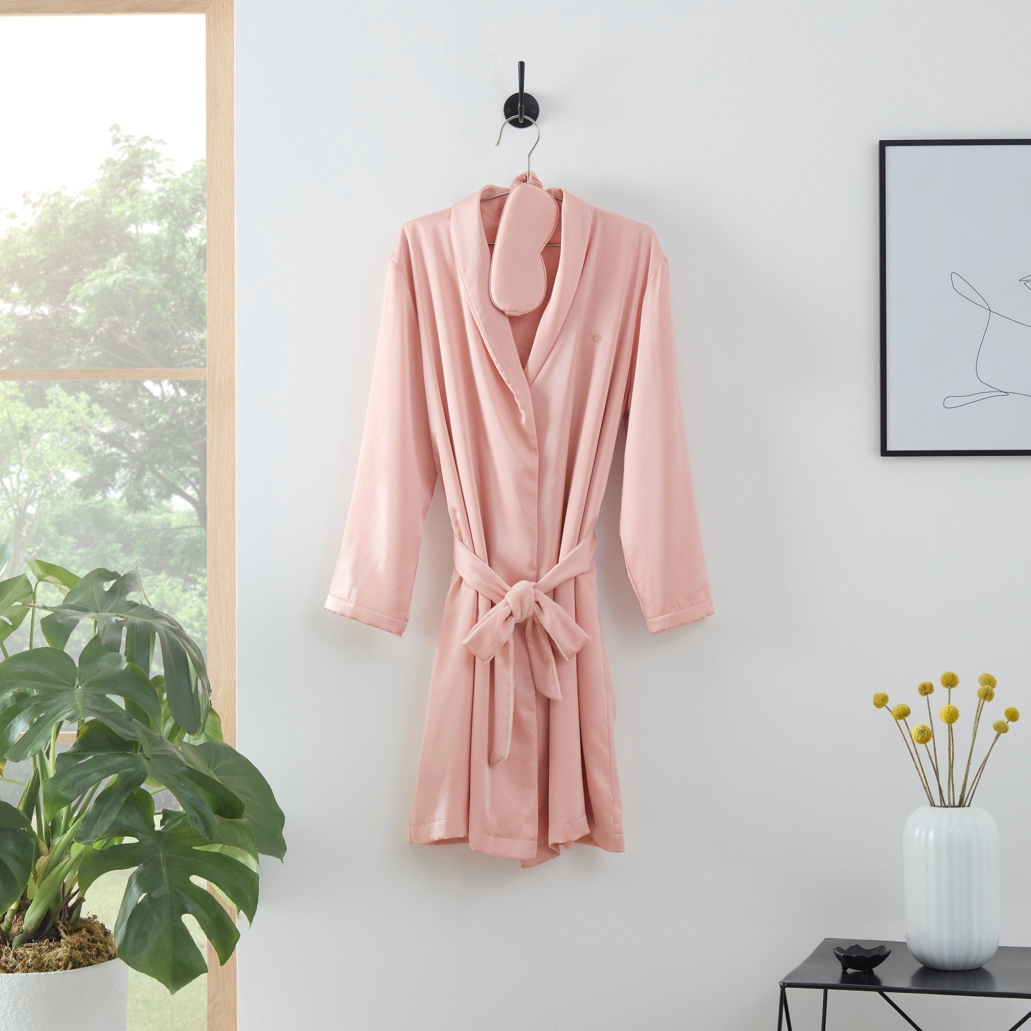 Clean Design Home Soft Satin Robe and Eyemask Gift Set