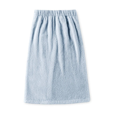 Blue shower wrap on a white background