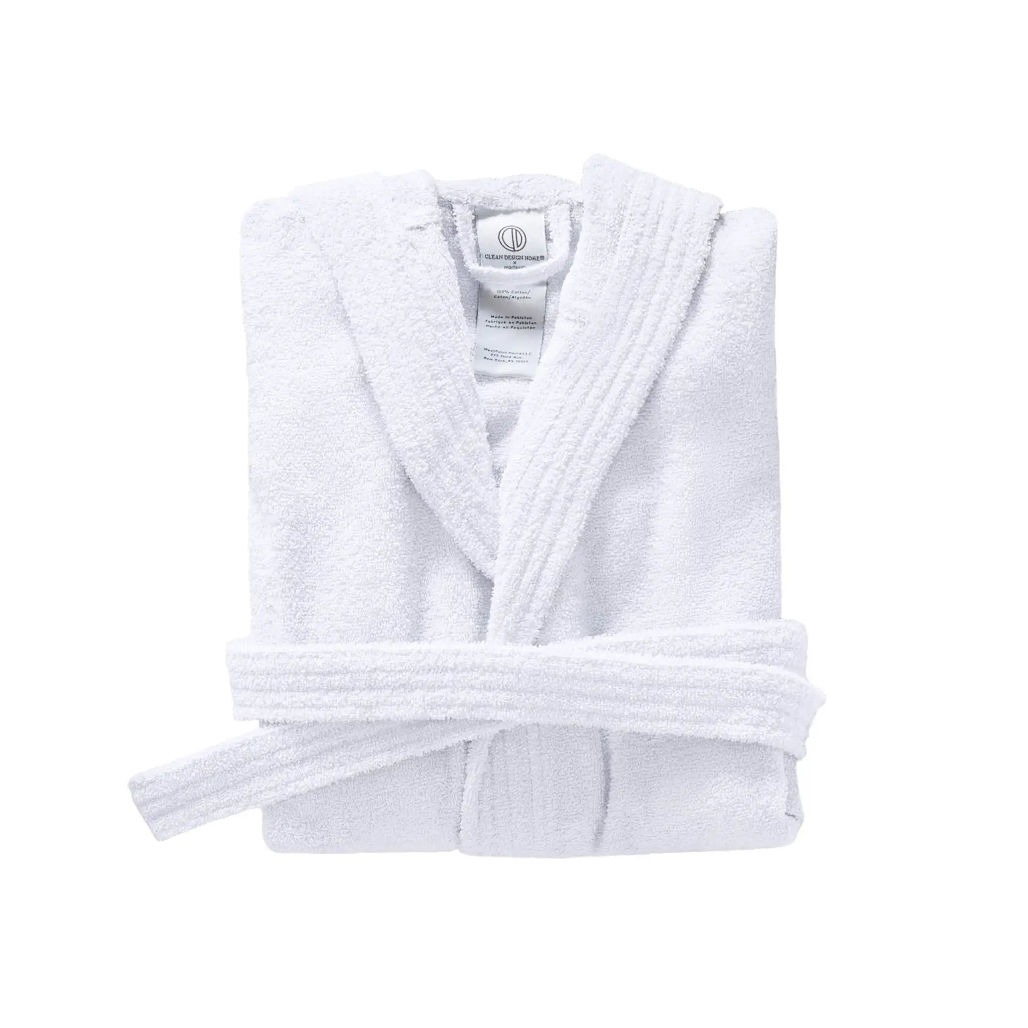 White bathrobe on a white background
