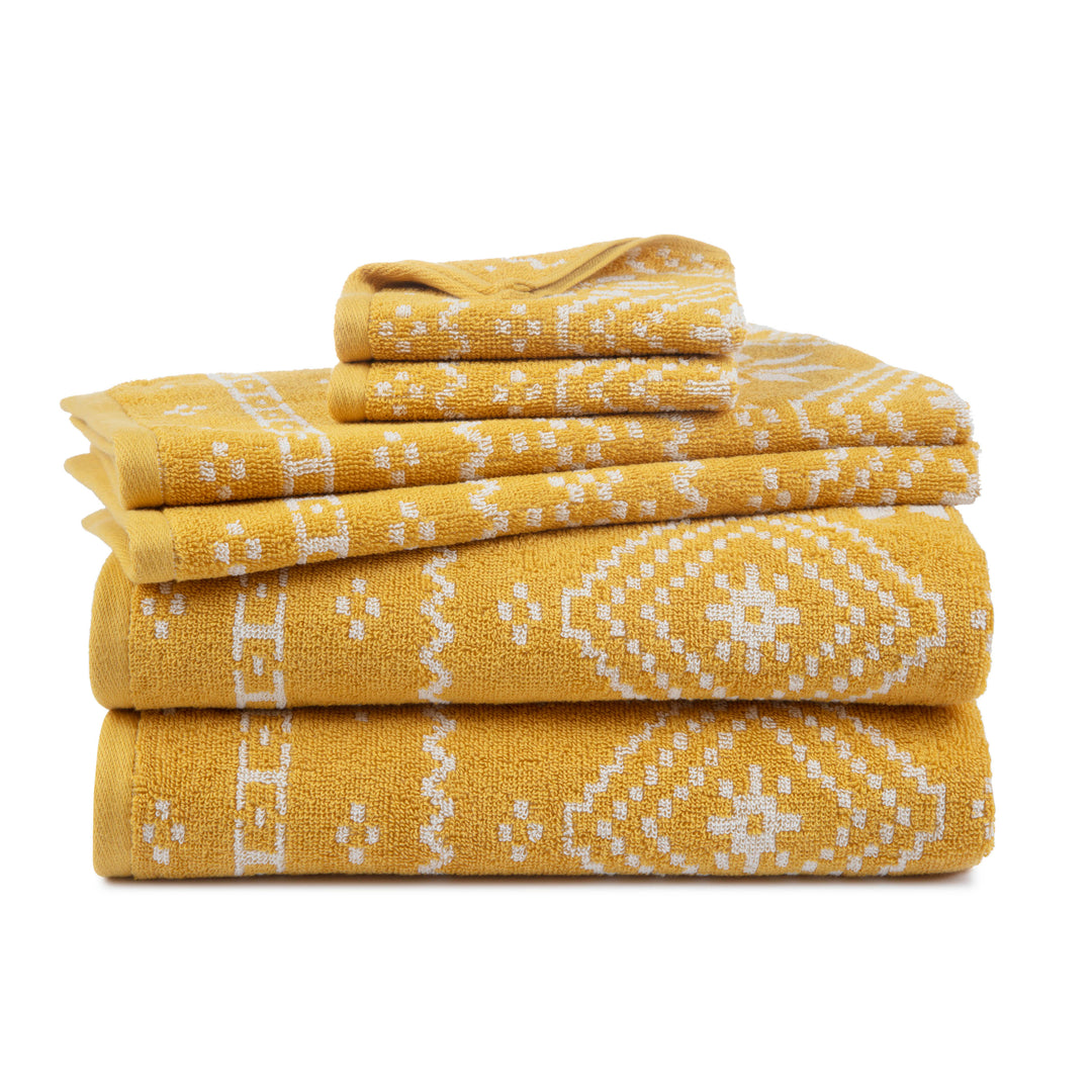 Kitchen towels 3 Pcs, Mustard Yellow/Grey