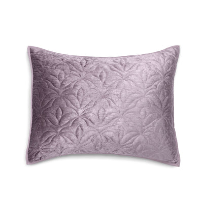 Quilted purple euro sham on a white background