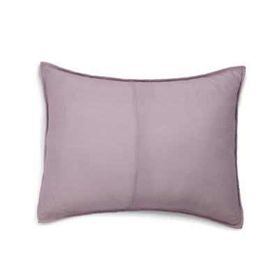 Back view of purple pillow on a white background