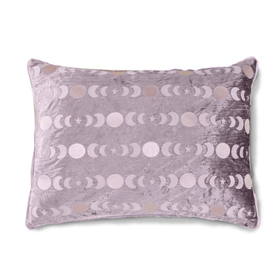 Lemon Tree Moon Phases Purple/Pink Velvet Crinkle Decorative Pillow