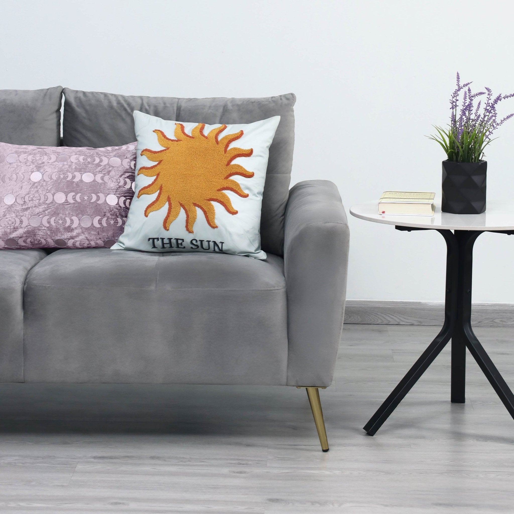 Lemon Tree Sun Square Blue/Yellow Decorative Pillow