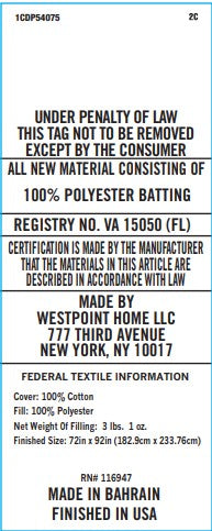 Made by WestPoint Home. Cover: 100% Cotton. Fill: 100% Polyester. See Dimensions for sizes. Made in Bahrain. Finished in USA.