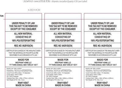 Text labels on a white background with legal and manufacturing information.