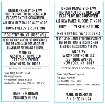 Two vertical white labels showing information.