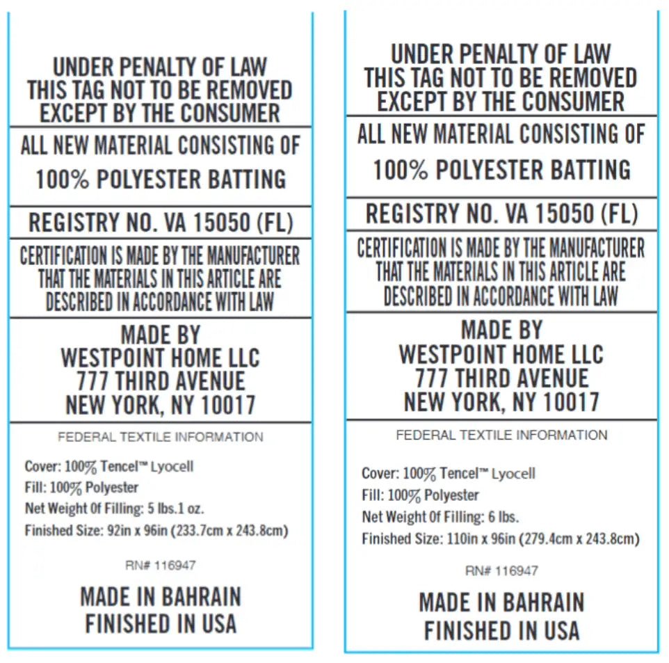 Two vertical white labels showing information.