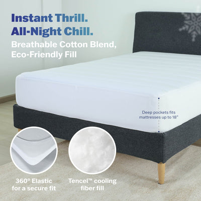 Martex Brrr Cooling Breathable White Mattress Pad