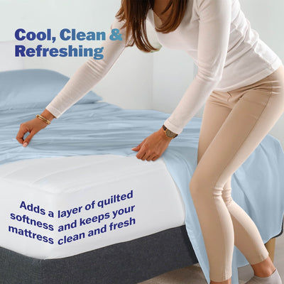Martex Brrr Cooling Breathable White Mattress Pad