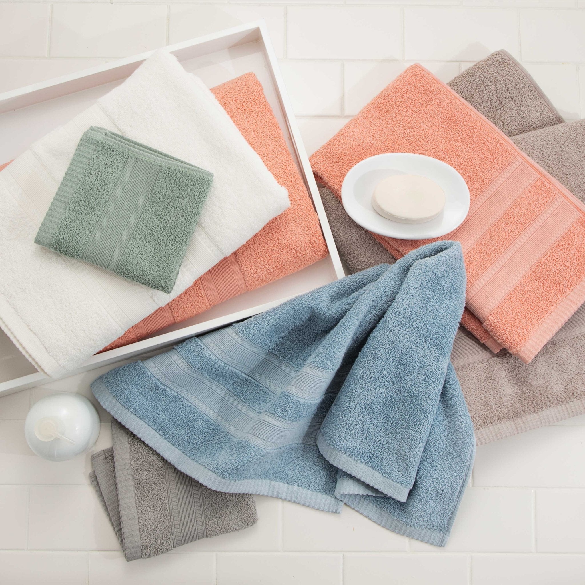 Martex Clean Essentials 100% Cotton Solid Low Lint 6-Piece Towel Set