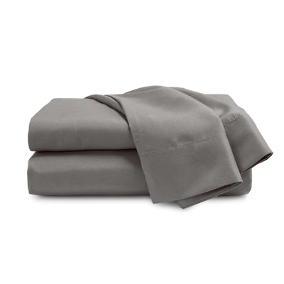 Gray bed sheets set on a white background